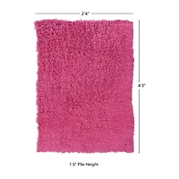 Linon Flokati Solid Woven Rectangular Accent Rug