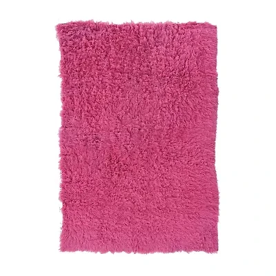 Linon Flokati Solid Woven Rectangular Accent Rug
