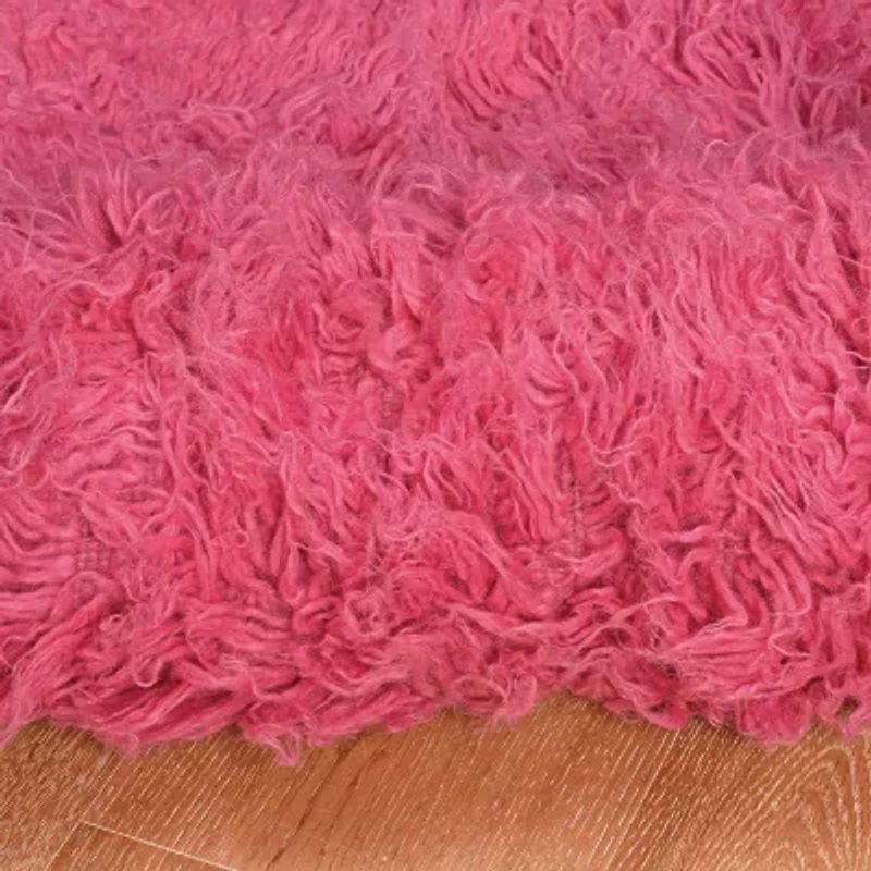 Linon Flokati Solid Woven Rectangular Accent Rug