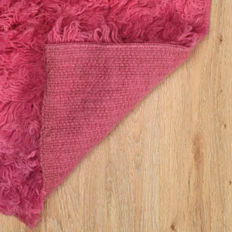 Linon Flokati Solid Woven Rectangular Accent Rug