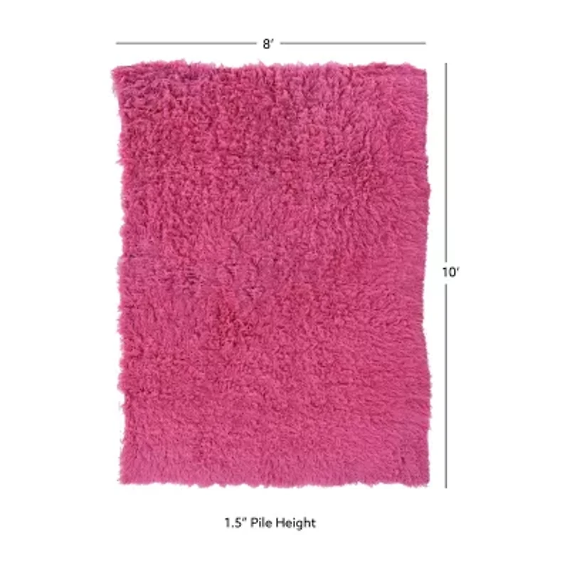 Linon Flokati Solid Woven Rectangular Area Rug