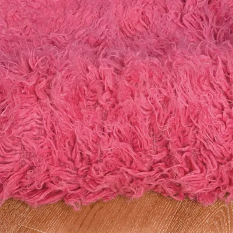 Linon Flokati Solid Woven Rectangular Area Rug