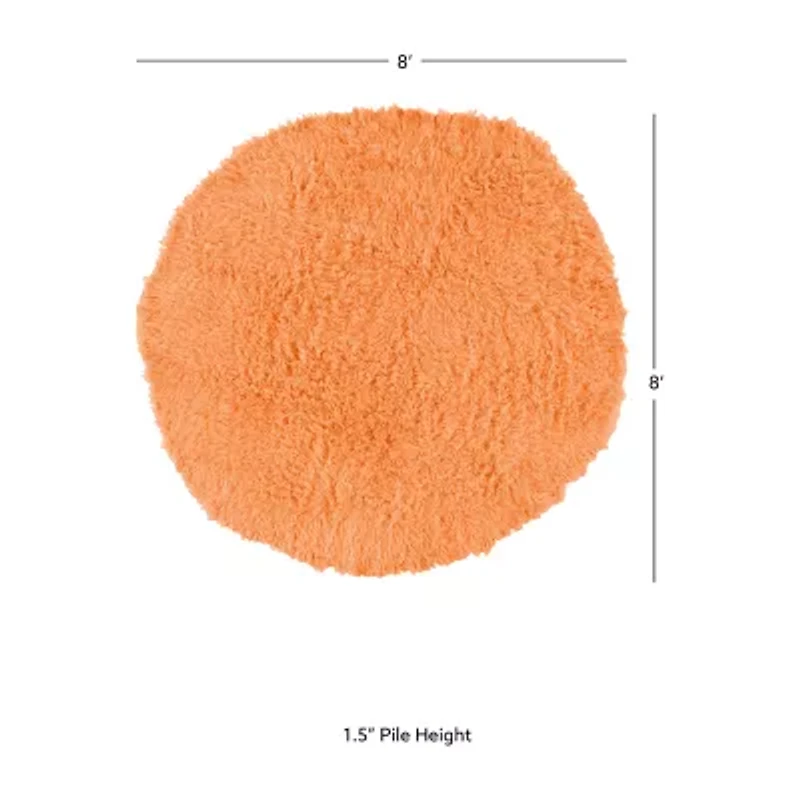 Linon Flokati Solid Woven Round Area Rug