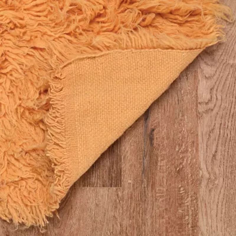 Linon Flokati Solid Woven Round Area Rug