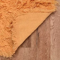 Linon Flokati Solid Woven Round Area Rug