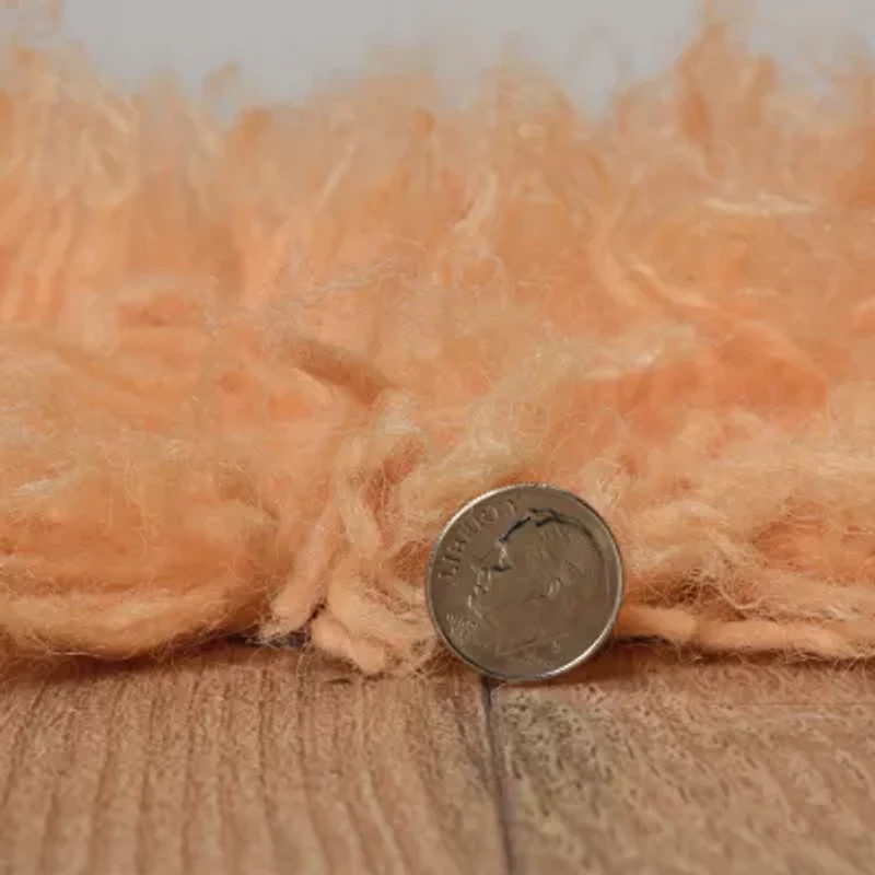 Linon Flokati Solid Woven Round Area Rug