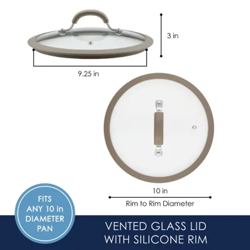 Rachael Ray Cook + Create 10" Silicone-Rimmed Glass Lid