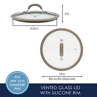 Rachael Ray Cook + Create 10" Silicone-Rimmed Glass Lid