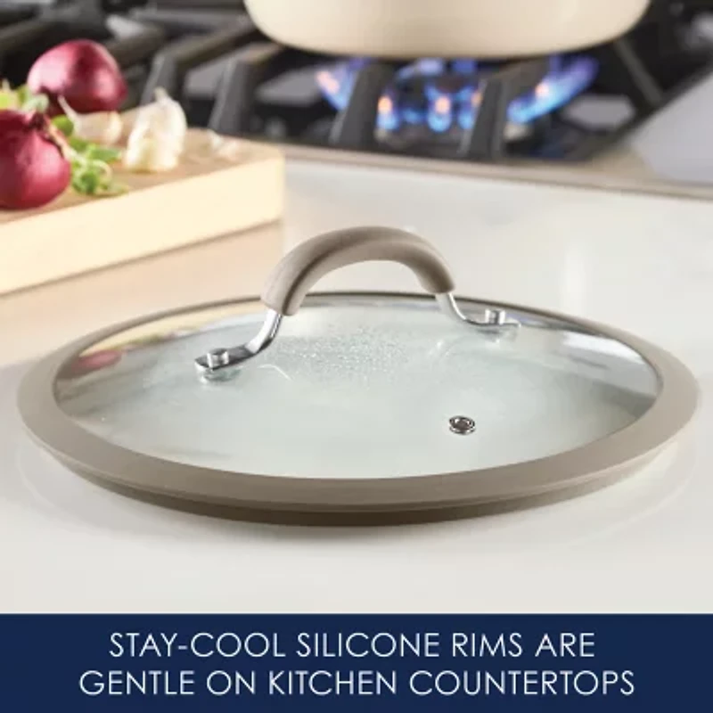 Rachael Ray Cook + Create 10" Silicone-Rimmed Glass Lid