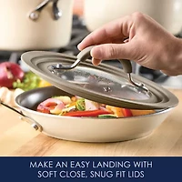 Rachael Ray Cook + Create Universal 8.5" Silicone-Rimmed Glass Lid