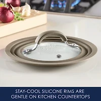 Rachael Ray Cook + Create Universal 8.5" Silicone-Rimmed Glass Lid