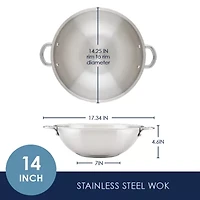 Rachael Ray Professional Stainless Steel 14" Wok