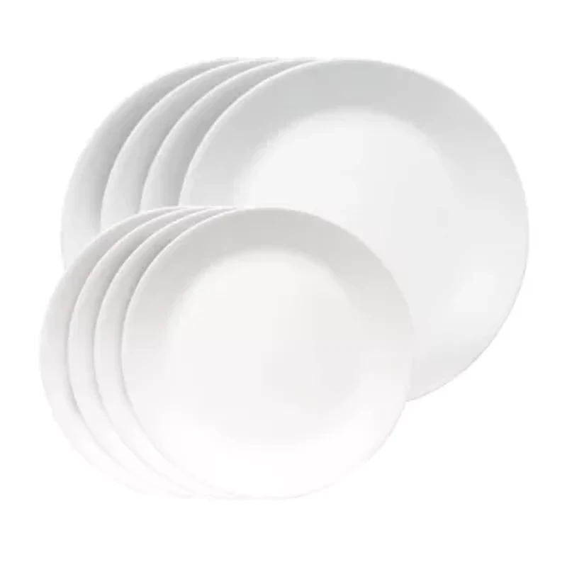 Corelle Shimmering White 8 Piece Glass Dinnerware Set