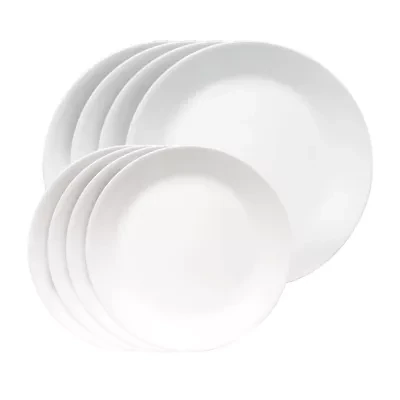 Corelle Shimmering White 8 Piece Glass Dinnerware Set