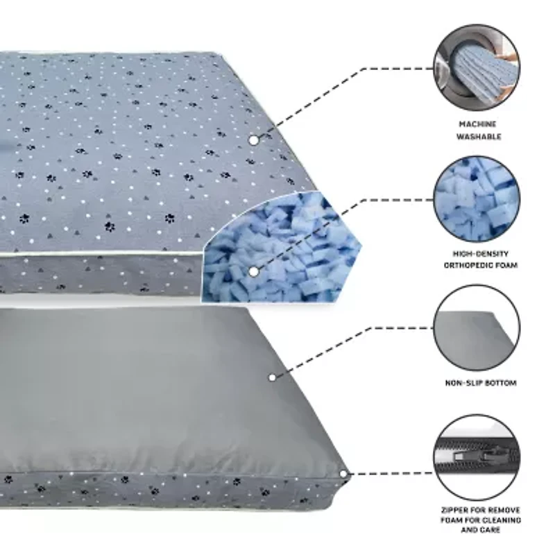 Precious Tails 40" Gray Orthopedic Pet Bed