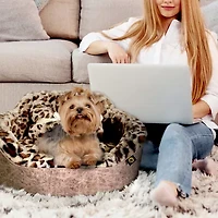 Precious Tails Taupe Leopard Pet Bed