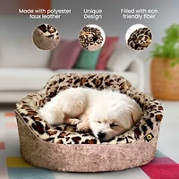 Precious Tails Taupe Leopard Pet Bed