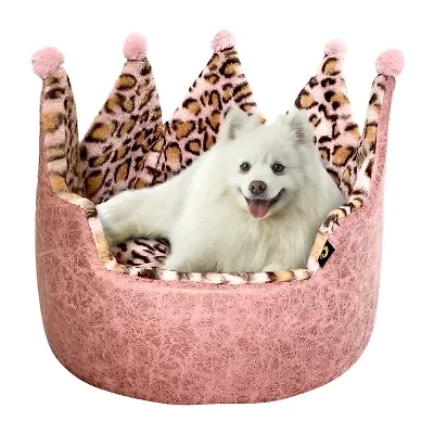 Precious Tails Crown Pink Pet Bed