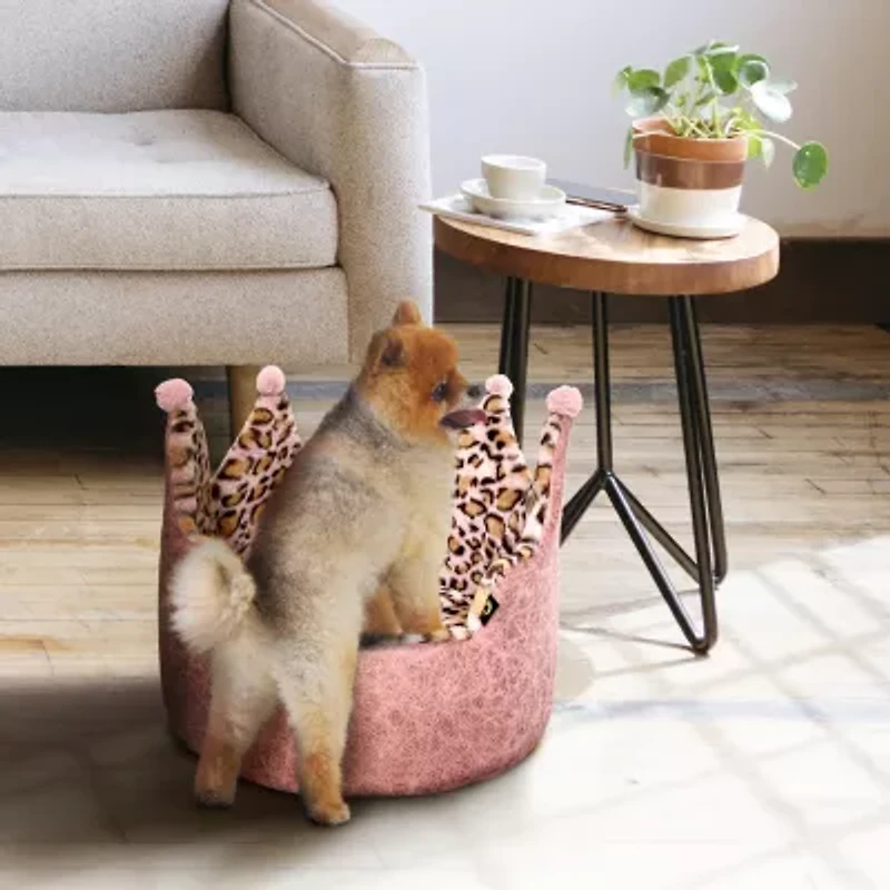 Precious Tails Crown Pink Pet Bed