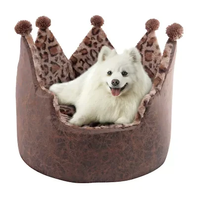 Precious Tails Crown Brown Pet Bed