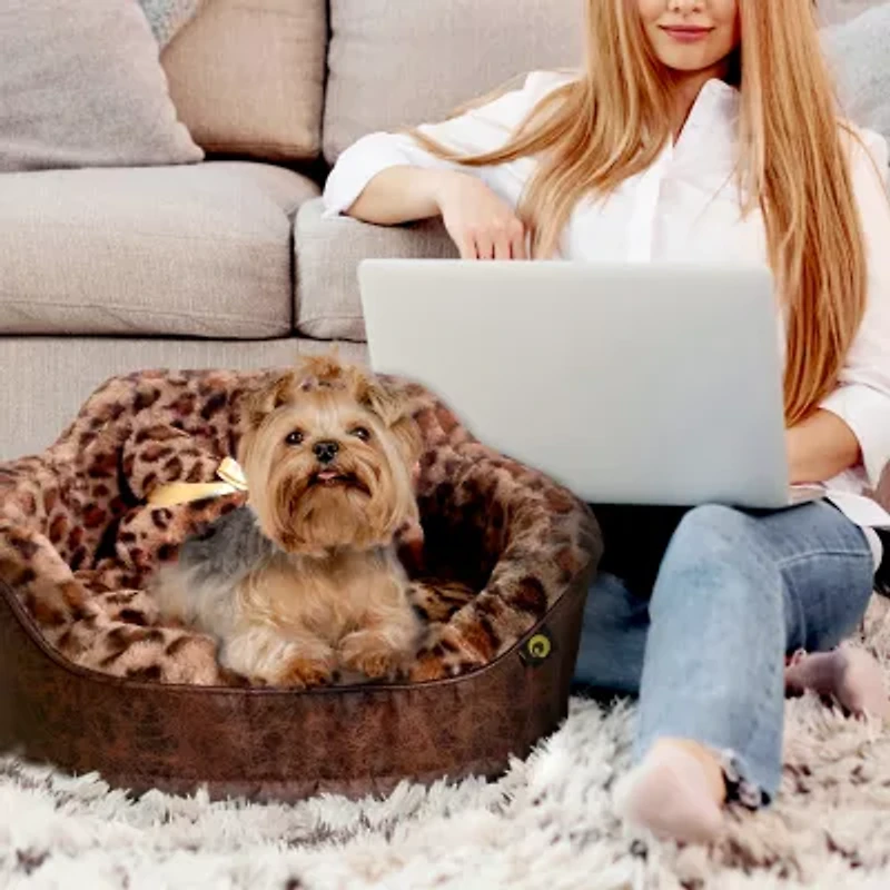 Precious Tails Leopard Brown Pet Bed