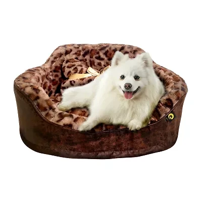 Precious Tails Leopard Brown Pet Bed