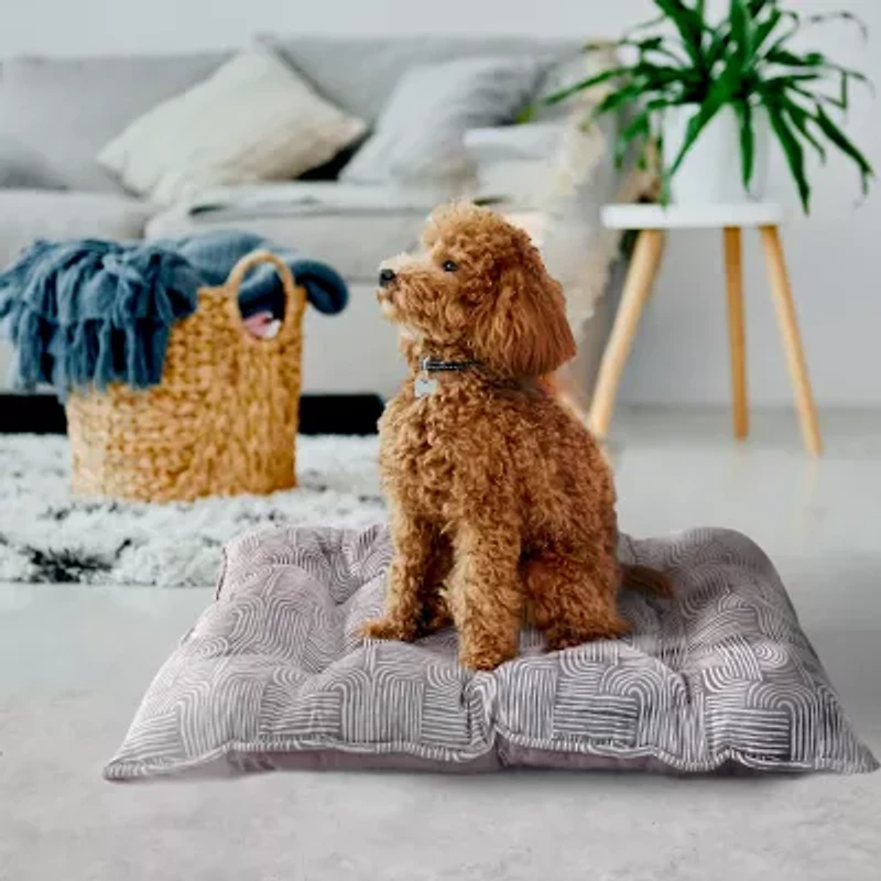 Precious Tails 35" Gray Tufted Pet Bed