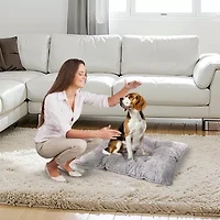 Precious Tails 35" Gray Tufted Pet Bed
