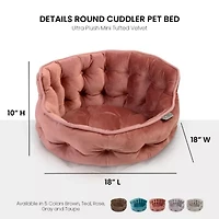 Precious Tails Round Cuddler Rose Pet Bed