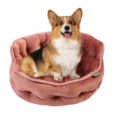 Precious Tails Round Cuddler Rose Pet Bed