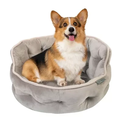 Precious Tails Round Cuddler Taupe Pet Bed