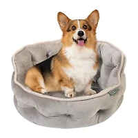 Precious Tails Round Cuddler Taupe Pet Bed