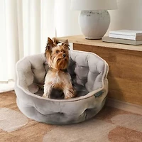 Precious Tails Round Cuddler Taupe Pet Bed