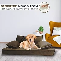 Precious Tails 30" Mocha Orthopedic Pet Bed