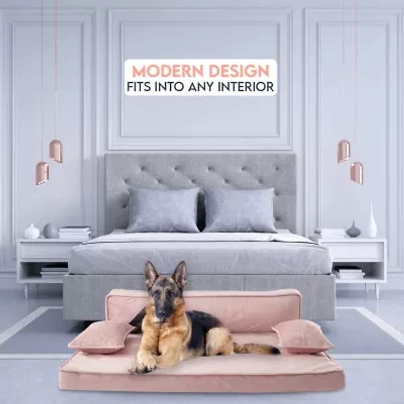Precious Tails 35" Pink Orthopedic Pet Bed