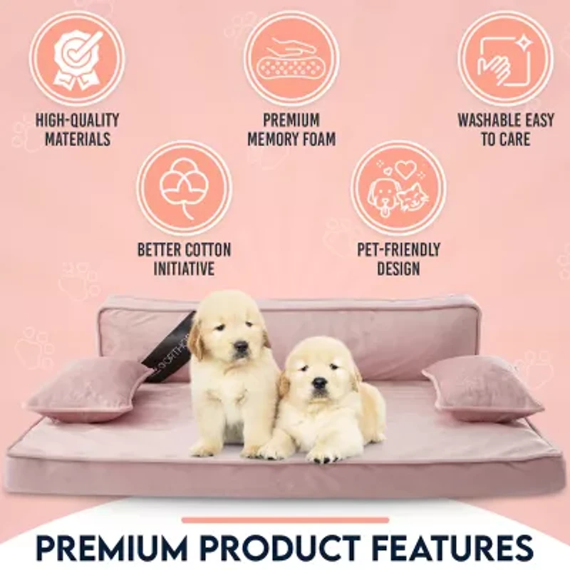 Precious Tails 35" Taupe Orthopedic Pet Bed