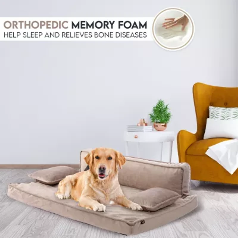 Precious Tails 35" Taupe Orthopedic Pet Bed