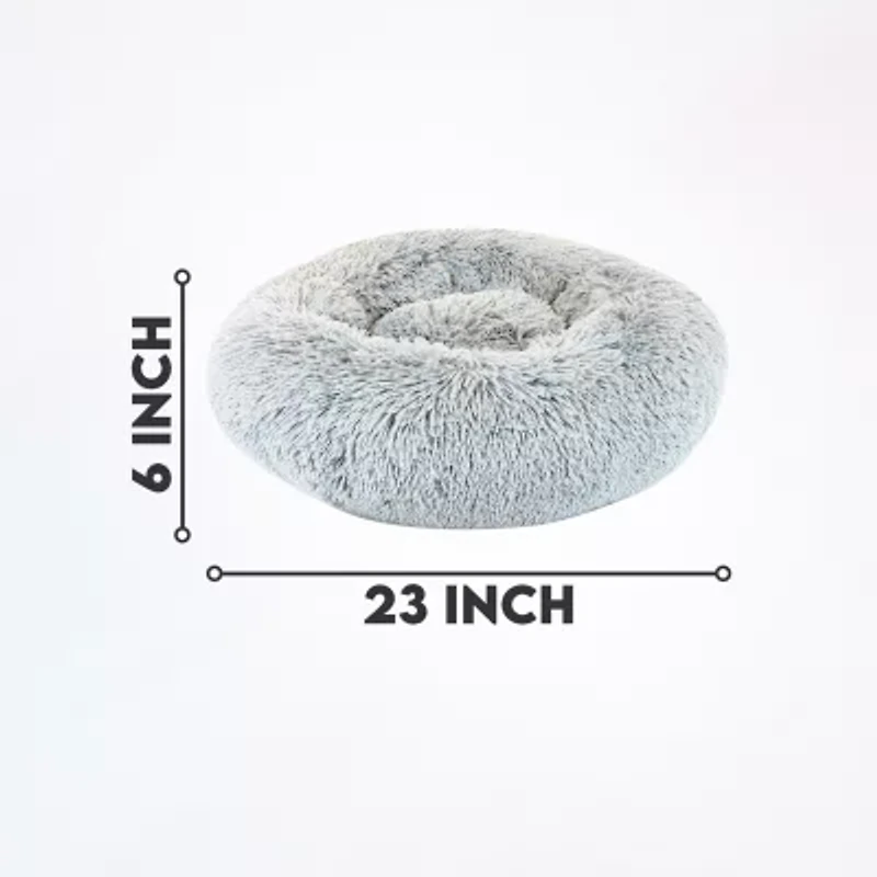 Precious Tails 24" Ice Gray Donut Pet Bed