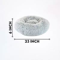 Precious Tails 24" Ice Gray Donut Pet Bed
