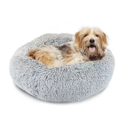 Precious Tails 24" Ice Gray Donut Pet Bed