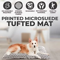 Precious Tails 23" Ivory Black Mat Pet Bed