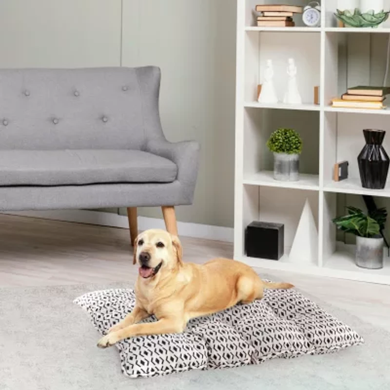 Precious Tails 30" Ivory Black Mat Pet Bed