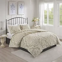 Madison Park Aeriela 3-pc. Damask and Scroll Cotton Comforter Set