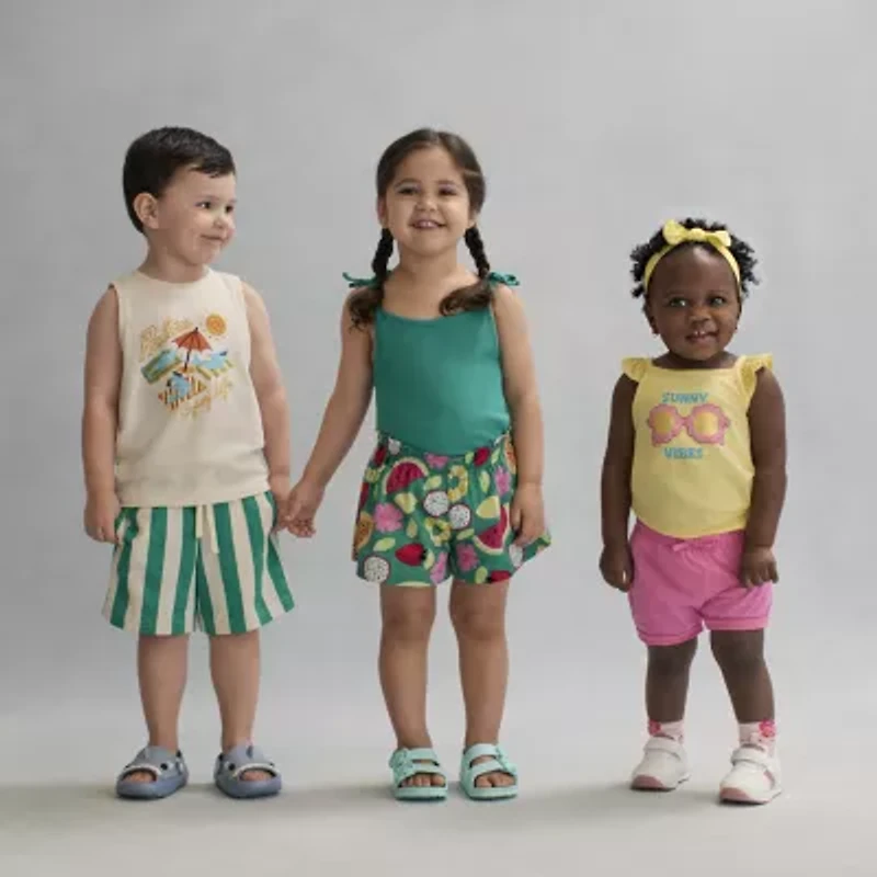 Okie Dokie Toddler & Little Girls Straight Neck Sleeveless Tank Top