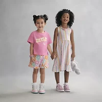Thereabouts Little Girls Crew Neck Short Sleeve Boxy Fit Graphic T-Shirt