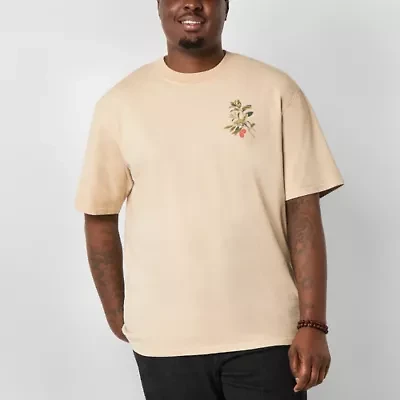 Arizona Mens Crew Neck Short Sleeve Regular Fit Big and Tall Graphic T-Shirt