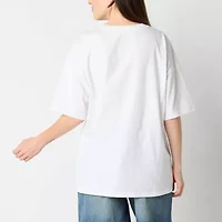 Disney Pixar Up Gravity Falls Oversized Tee Womens Crew Neck Short Sleeve Juniors Graphic T-Shirt