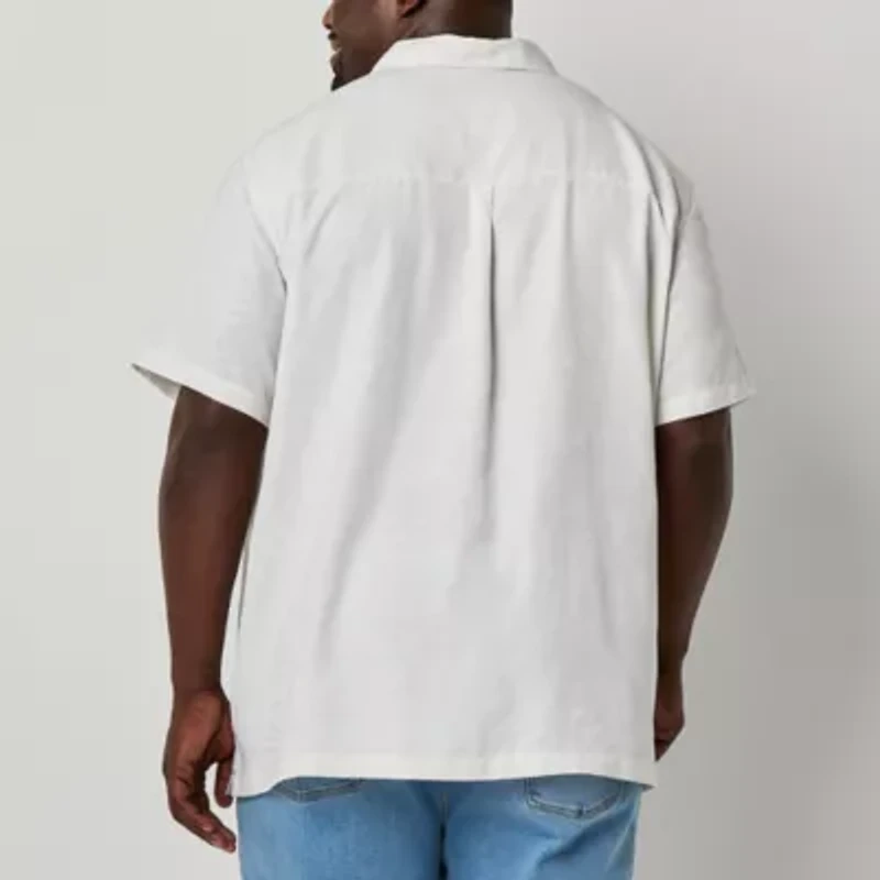 St. John's Bay Button-Down Mens Short Sleeve Breathable Big and Tall Camp Shirt