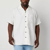 St. John's Bay Button-Down Mens Short Sleeve Breathable Big and Tall Camp Shirt