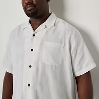 St. John's Bay Button-Down Mens Short Sleeve Breathable Big and Tall Camp Shirt
